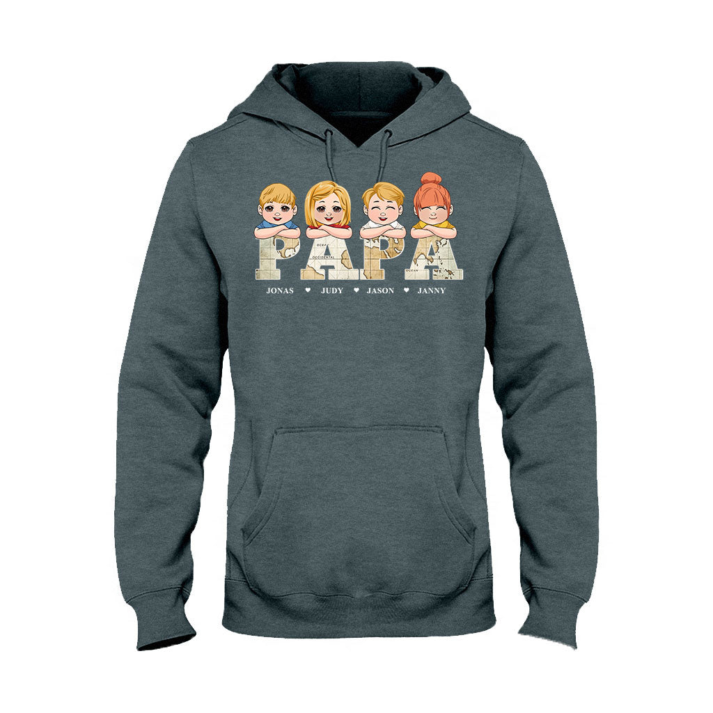 Vintage-Kartentitel – Personalisiertes Vater-T-Shirt & Hoodie
