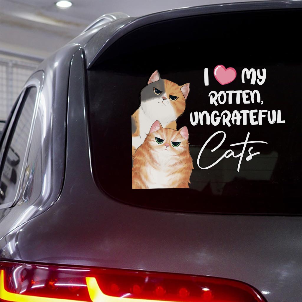 J'aime mon chat ingrat et pourri - Autocollant personnalisé pour chat