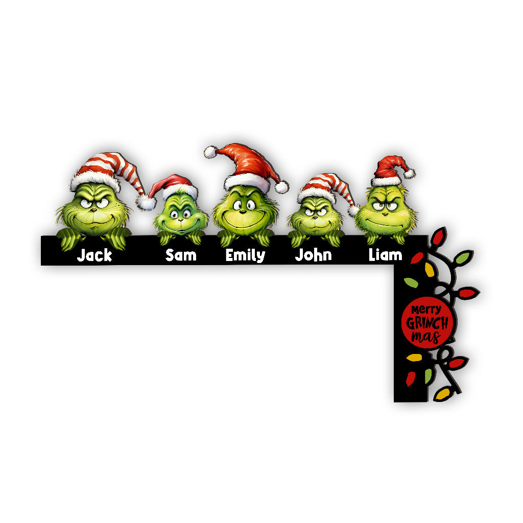 Merry Grinchmas - Personalized Stole Christmas Door Frame Decoration