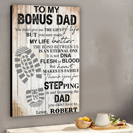Für meinen Bonus-Papa – Personalisierte Leinwand und Poster für Väter