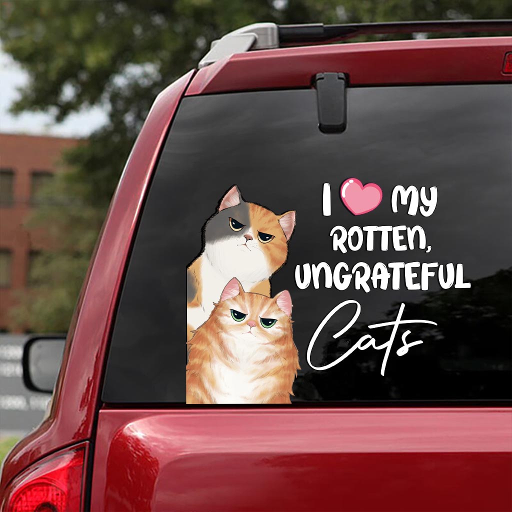 J'aime mon chat ingrat et pourri - Autocollant personnalisé pour chat