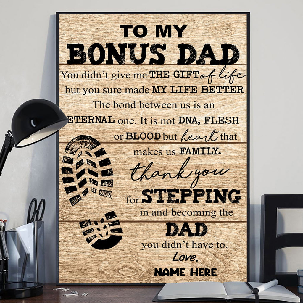 Für meinen Bonus-Papa – Personalisierte Leinwand und Poster für Väter