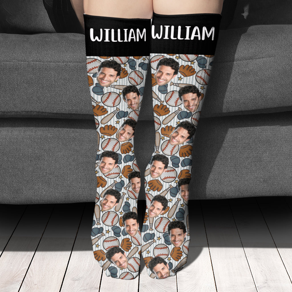 Zuhause ist es am schönsten – personalisierte Baseballsocken