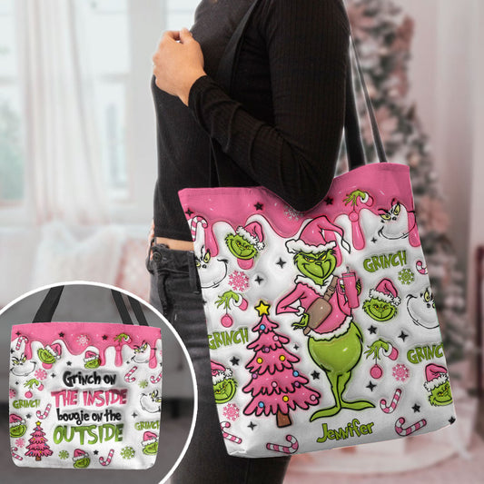Grinch im Inneren - Personalisierte Stola-Weihnachtstasche