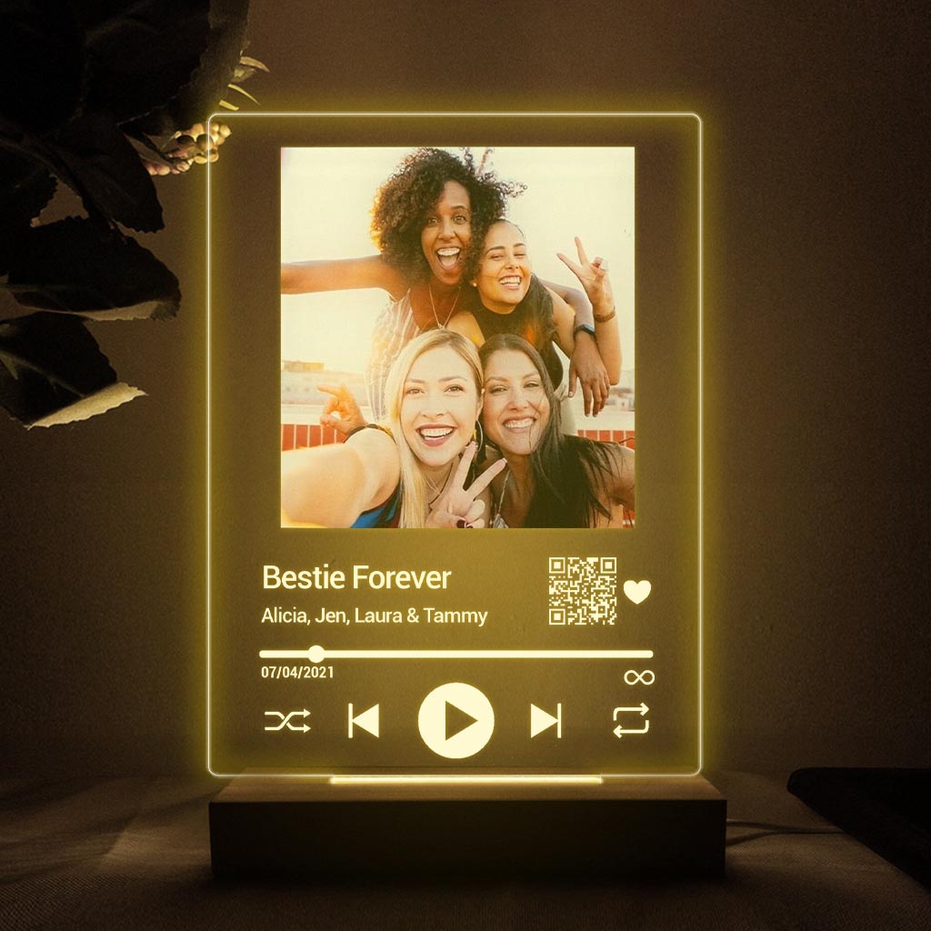 Personalisierter Song „Bestie Forever“ – Personalisierte, beste Freundin-förmige Leuchtplatte