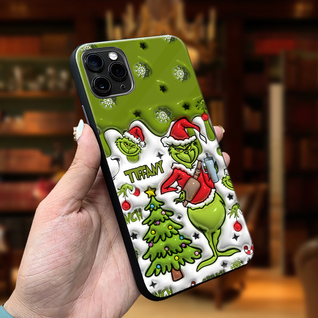 Joyeux Grinchmas - Coque de téléphone personnalisée avec étole de Noël