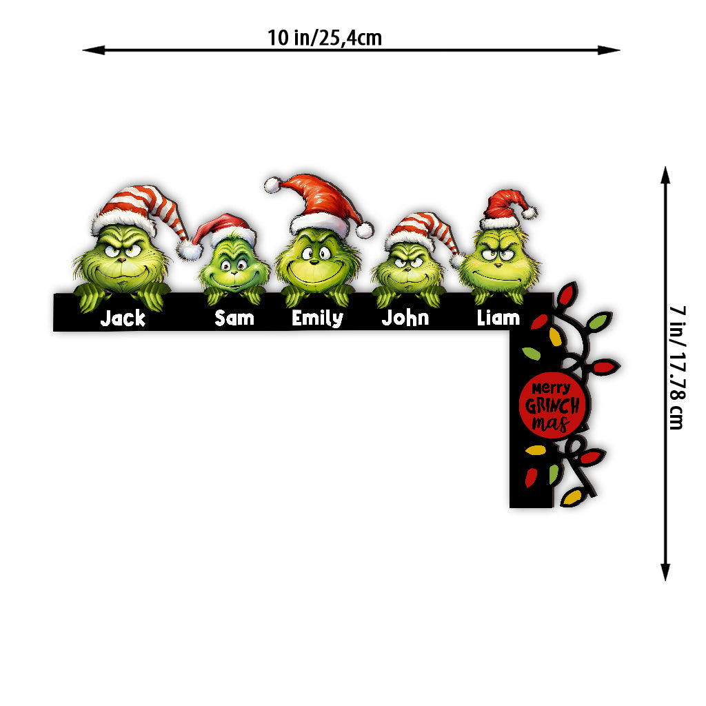 Merry Grinchmas - Personalized Stole Christmas Door Frame Decoration