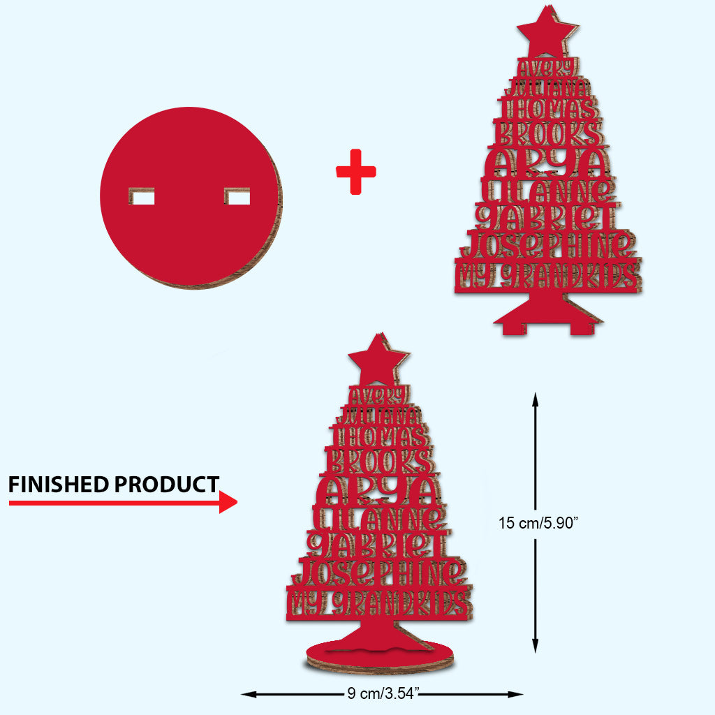 Meine Enkelkinder – Geschenk für Oma – Personalisierte, freistehende Holzplakette