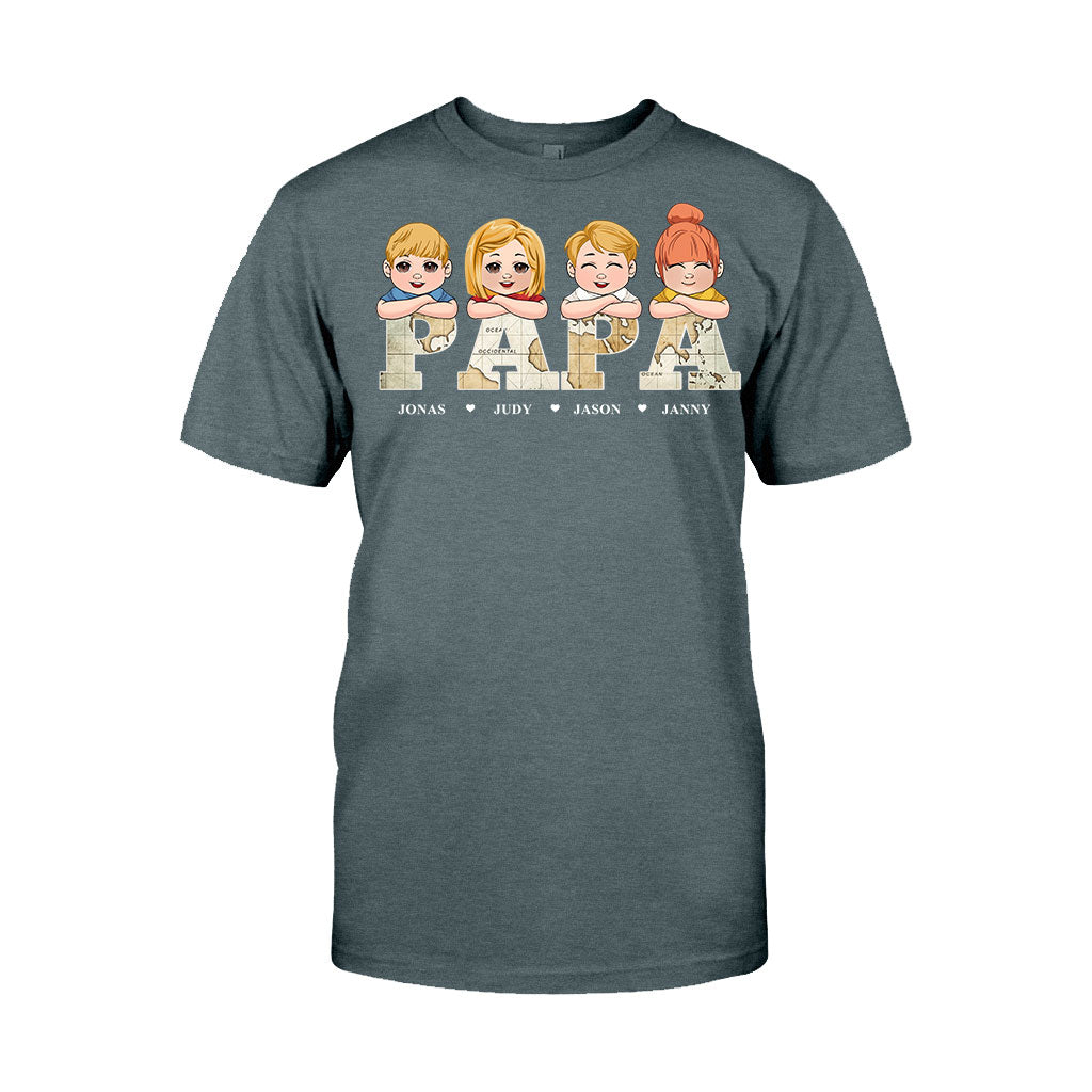 Vintage-Kartentitel – Personalisiertes Vater-T-Shirt & Hoodie