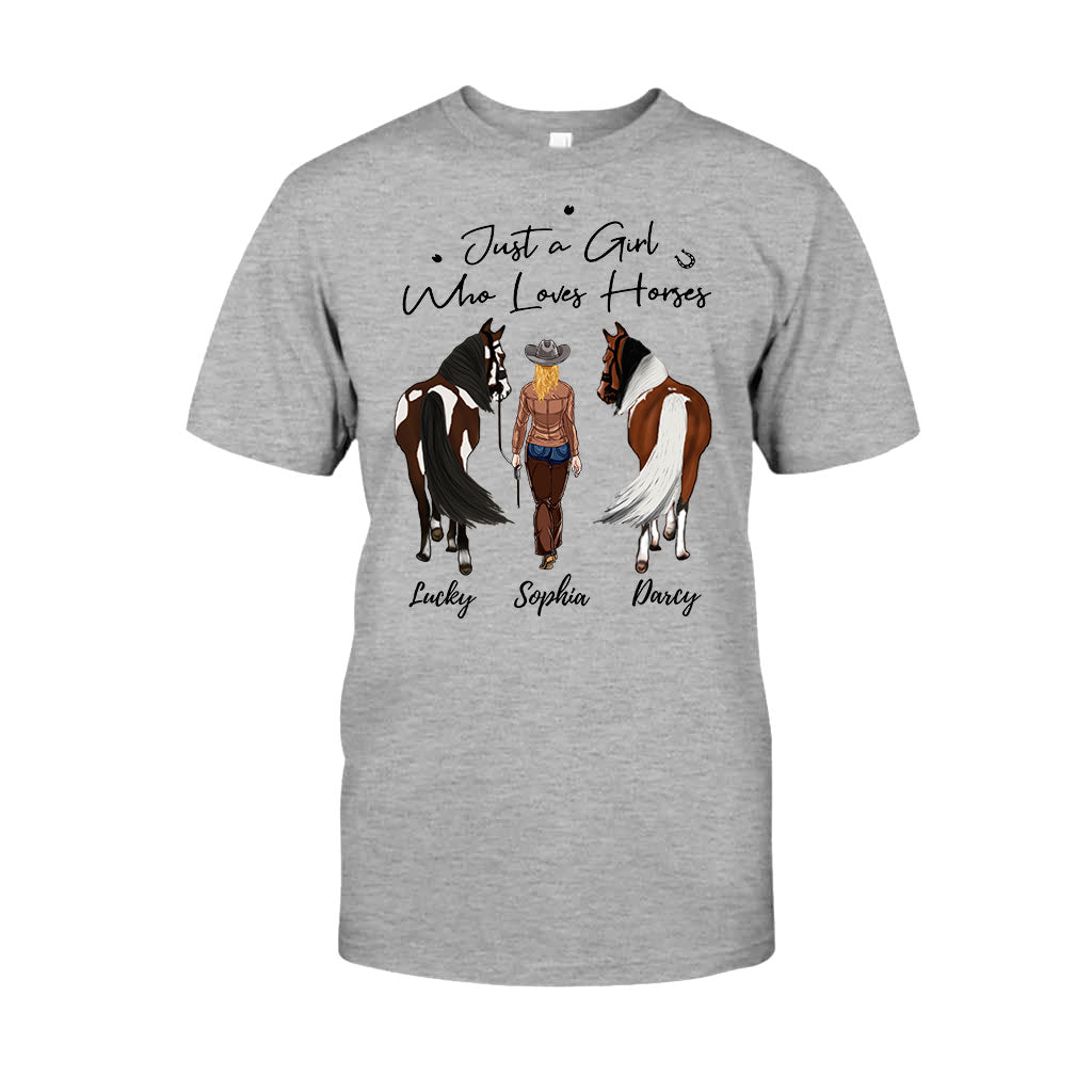 Juste une fille qui aime les chevaux - T-shirt et sweat à capuche personnalisés avec motif cheval