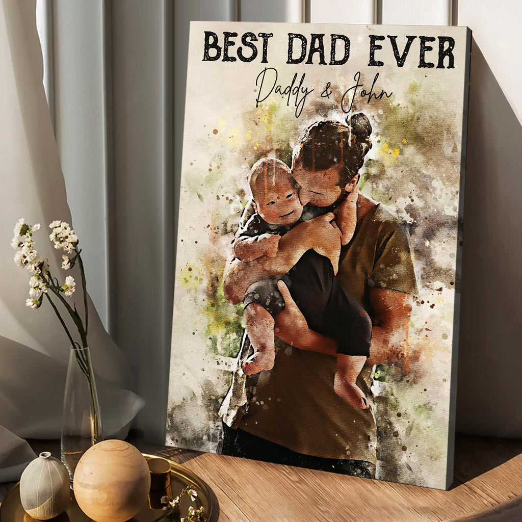 Meilleur papa du monde - Toile et affiche personnalisées pour papa
