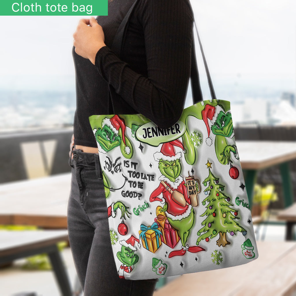 Is It Too Late To Be Good - Personalized Stole Christmas Tote Bag