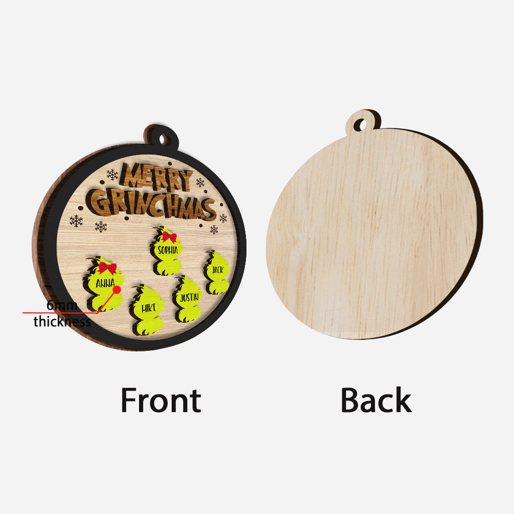 Merry Christmas - Personalized Stole Christmas 2 Layered Wooden Ornament