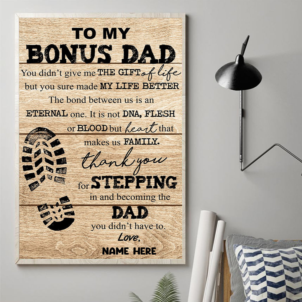 Für meinen Bonus-Papa – Personalisierte Leinwand und Poster für Väter