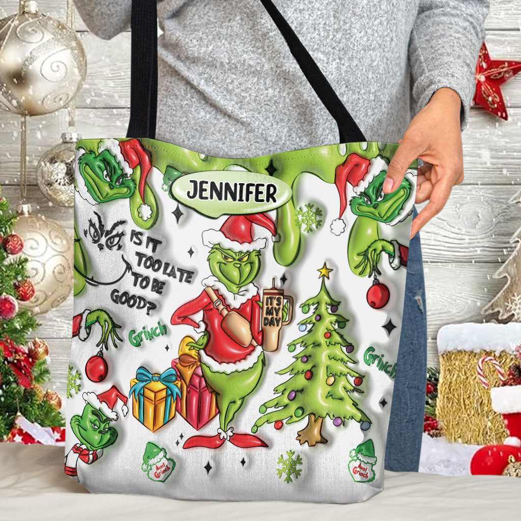 Is It Too Late To Be Good - Personalized Stole Christmas Tote Bag