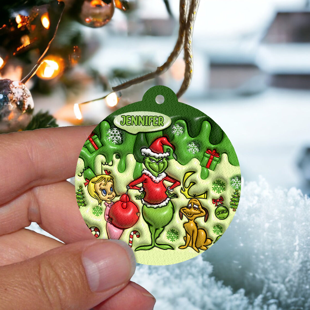 Merry Christmas - Personalized Stole Christmas Circle Air Freshener