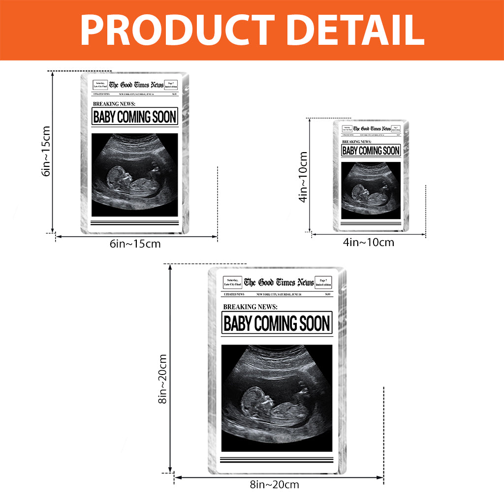 Baby kommt bald – Personalisierte Acrylplakette in individueller Form für die Mutter