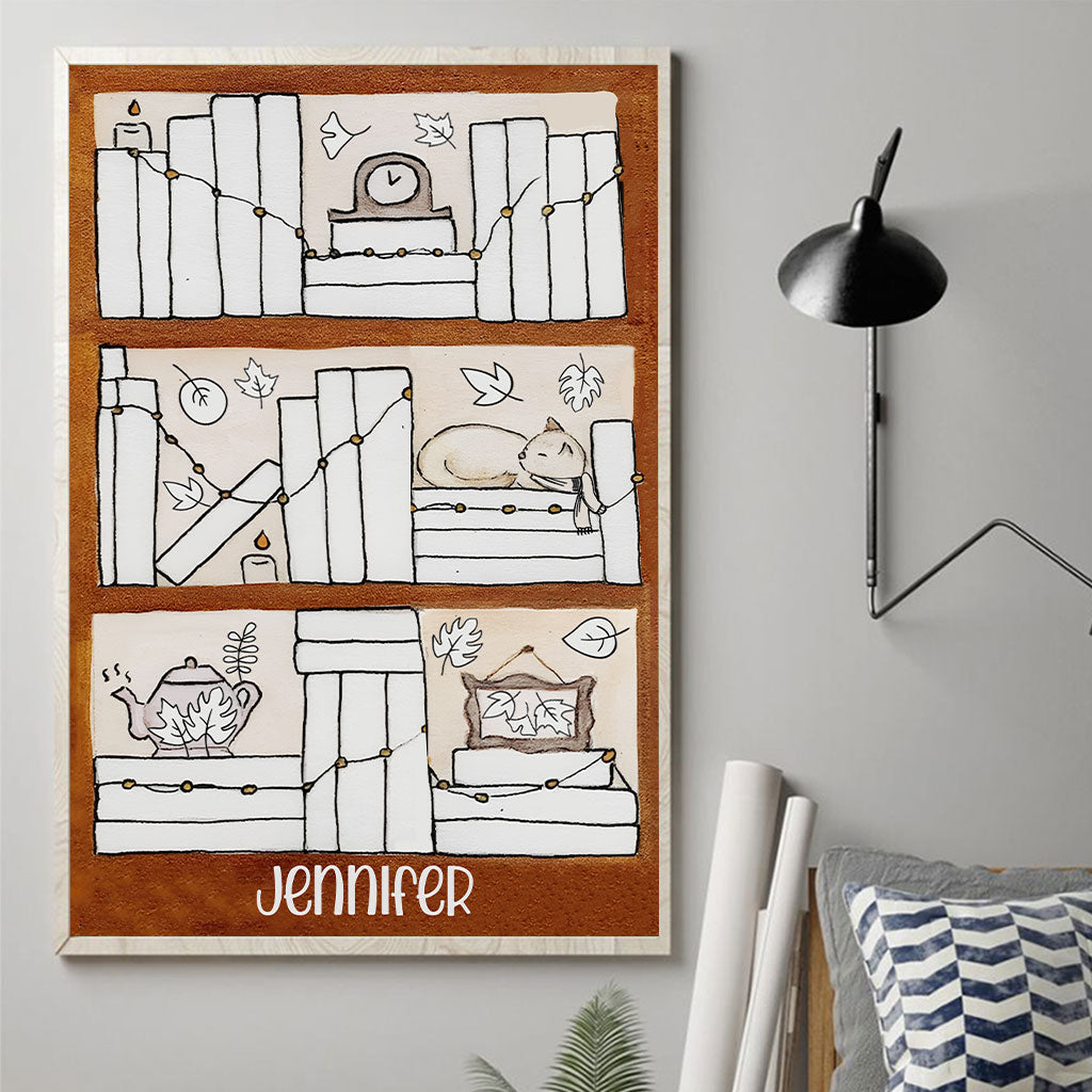 Lesetracker für die vier Jahreszeiten – Personalisierte Buchleinwand und Poster