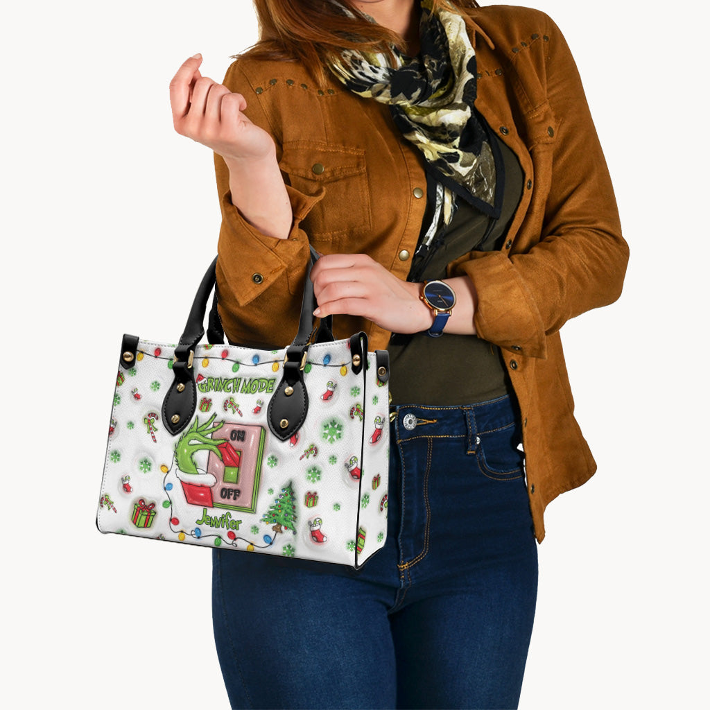 Weihnachtsmodus aktiviert – Personalisierte Stola-Weihnachts-Lederhandtasche