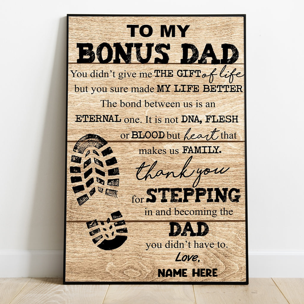 Für meinen Bonus-Papa – Personalisierte Leinwand und Poster für Väter