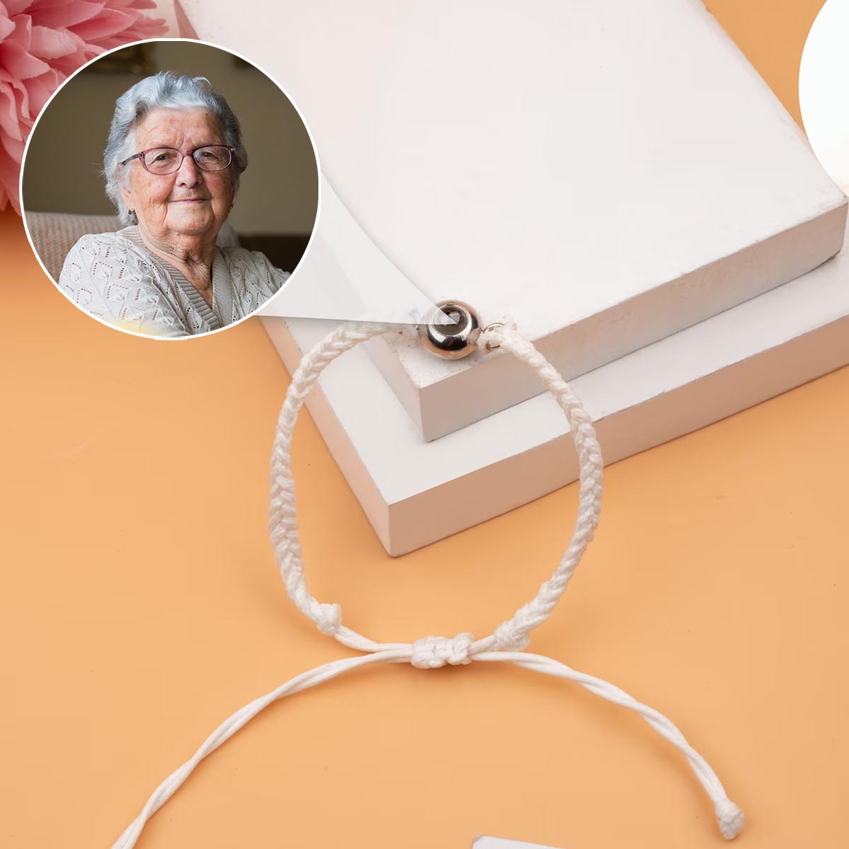 Those We Love Don't Go Away - Memorial gift for loss of - Personalized Projection Bracelet