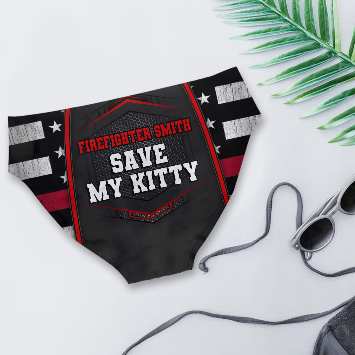 Feuerwehrmann rettet meine Katze – Personalisierte Feuerwehr-Damenslips