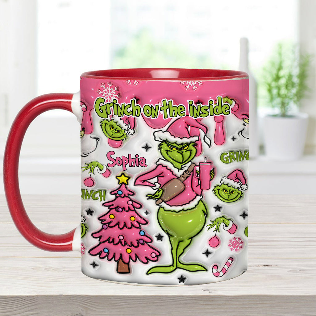 Grinchy On The Inside - Personalized Stole Christmas Accent Mug