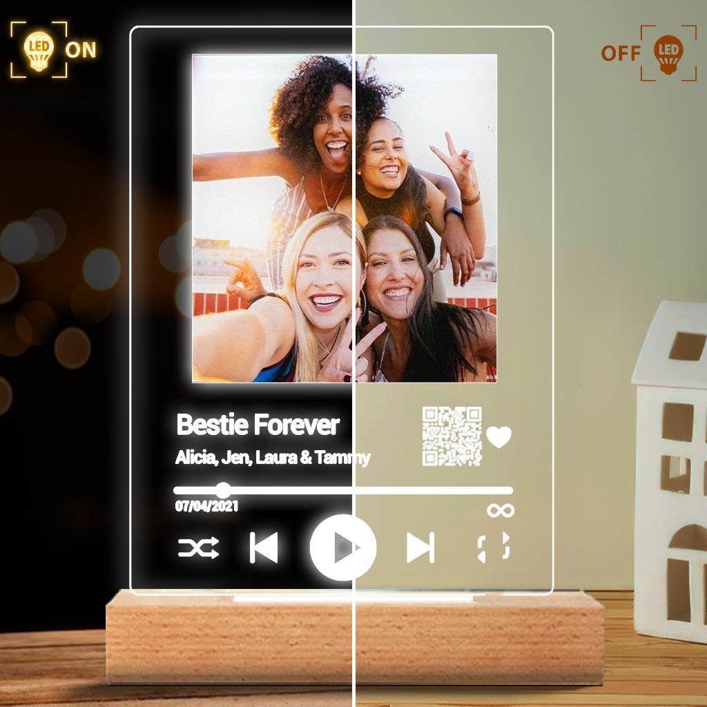 Personalisierter Song „Bestie Forever“ – Personalisierte, beste Freundin-förmige Leuchtplatte