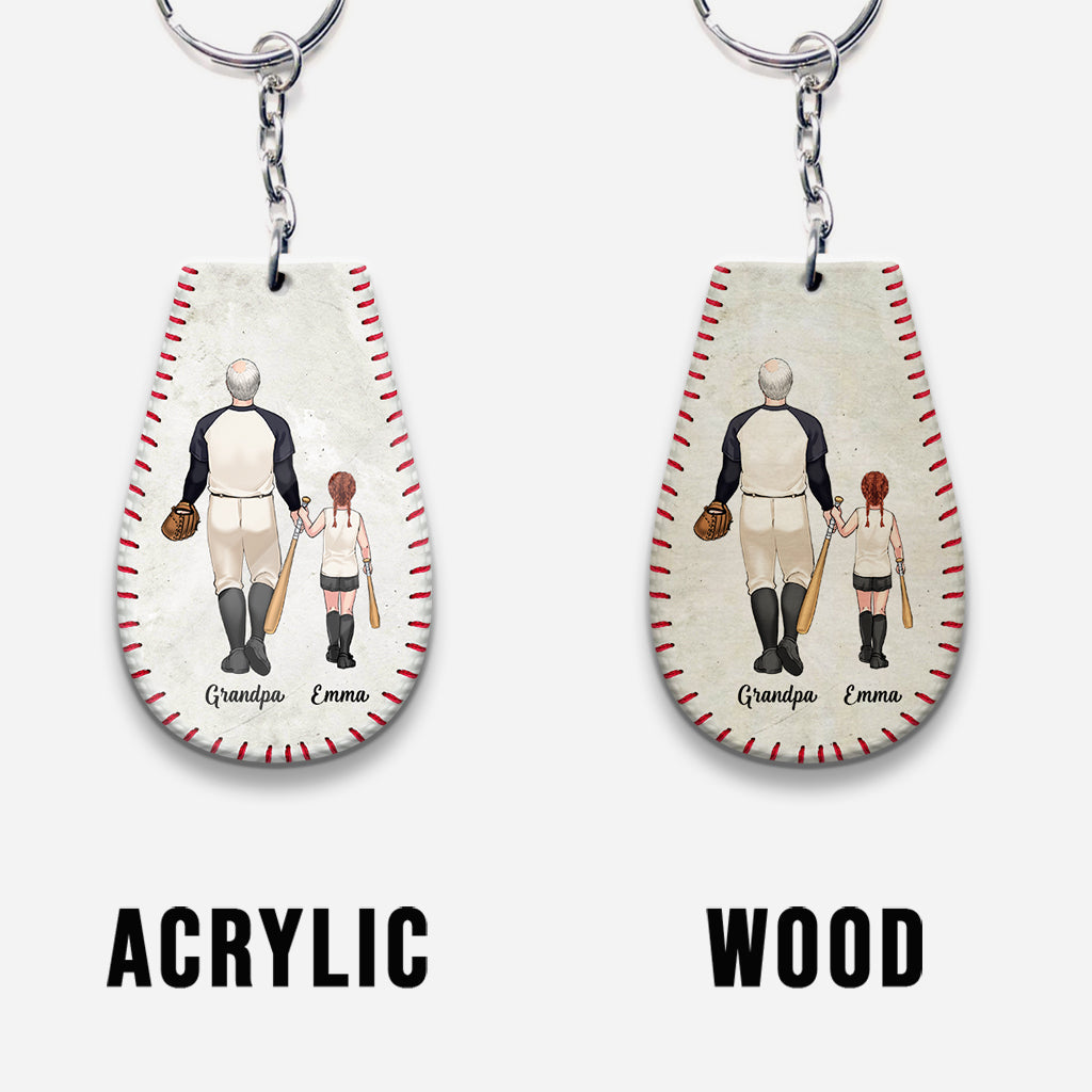 #1 Baseball Dad - Baseball gift for dad, grandpa - Personalized Keychain