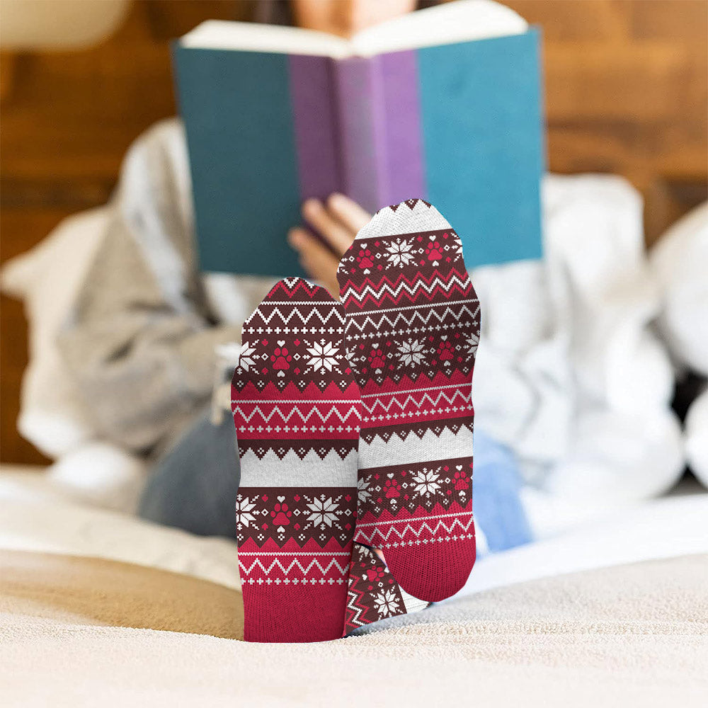 Katzenmama/ Hundemama/ Fellmama/ Katzenpapa/ Hundepapa – Hässliches Muster – Personalisierte Hundesocken