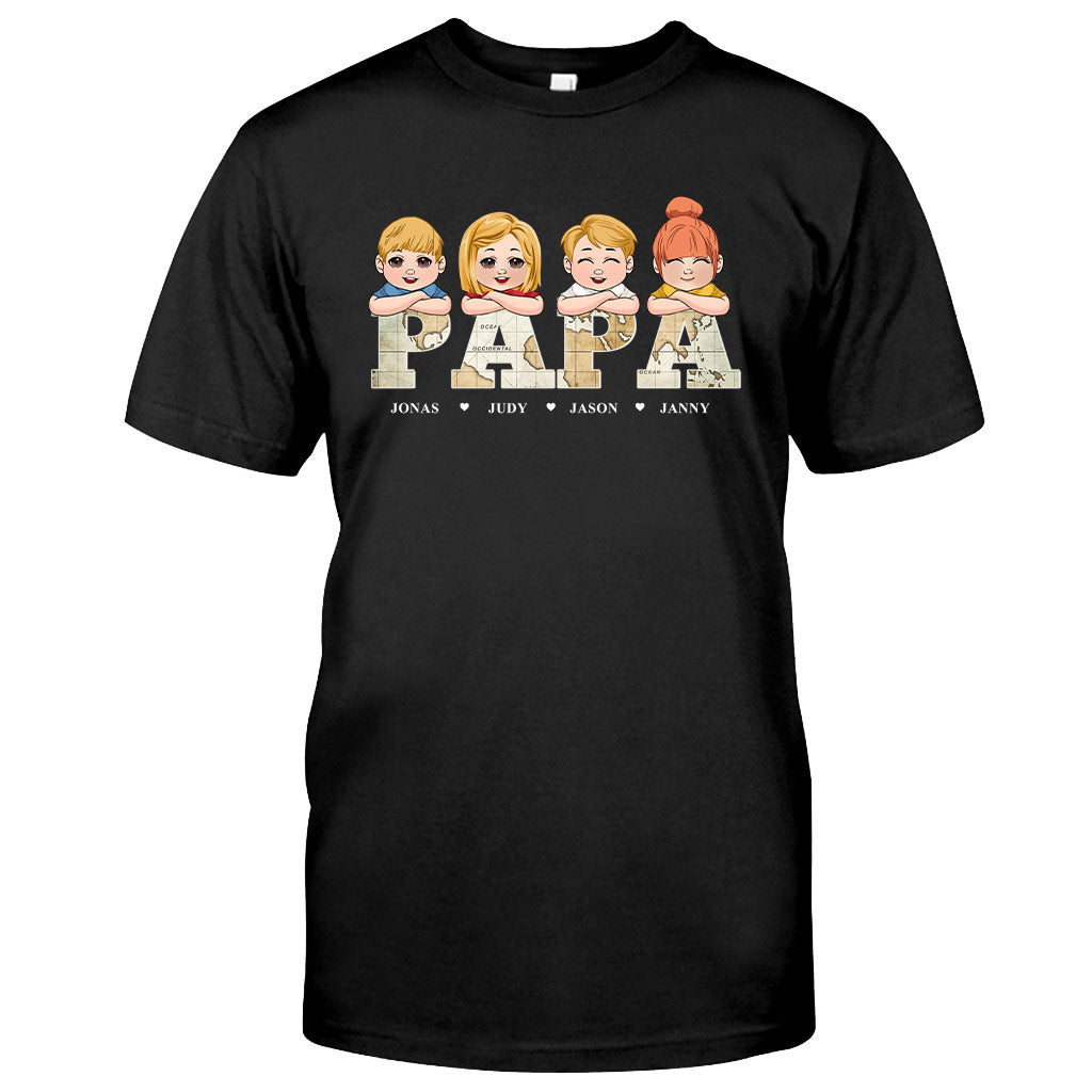 Vintage-Kartentitel – Personalisiertes Vater-T-Shirt & Hoodie