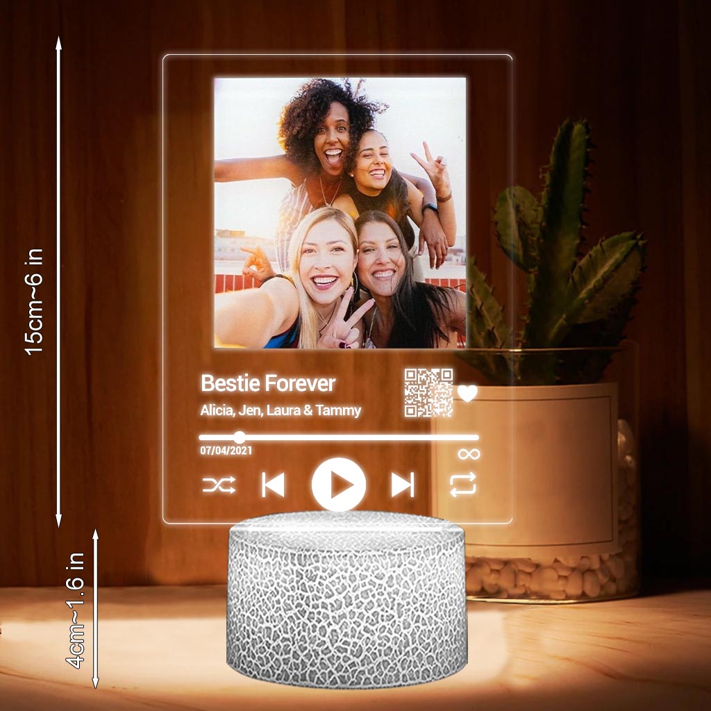 Personalisierter Song „Bestie Forever“ – Personalisierte, beste Freundin-förmige Leuchtplatte