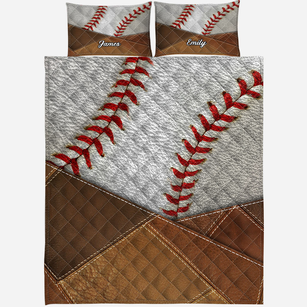 Meinen Traum leben – Personalisiertes Baseball-Bettdecken-Set