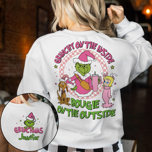Grinch im Inneren - Personalisierte Stola, hässlicher Weihnachtspullover