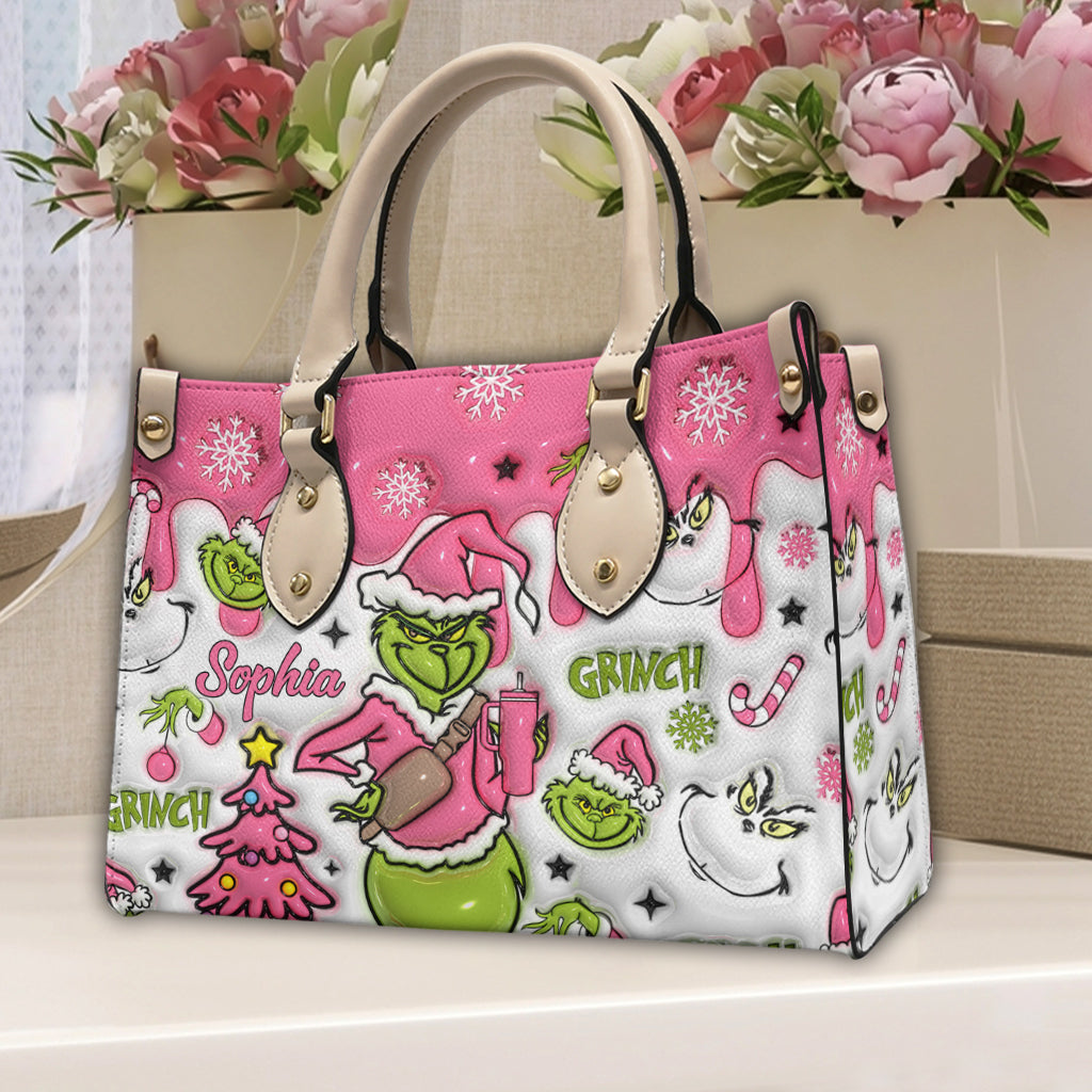 Personalisierte Lederhandtasche mit beliebigem Namen