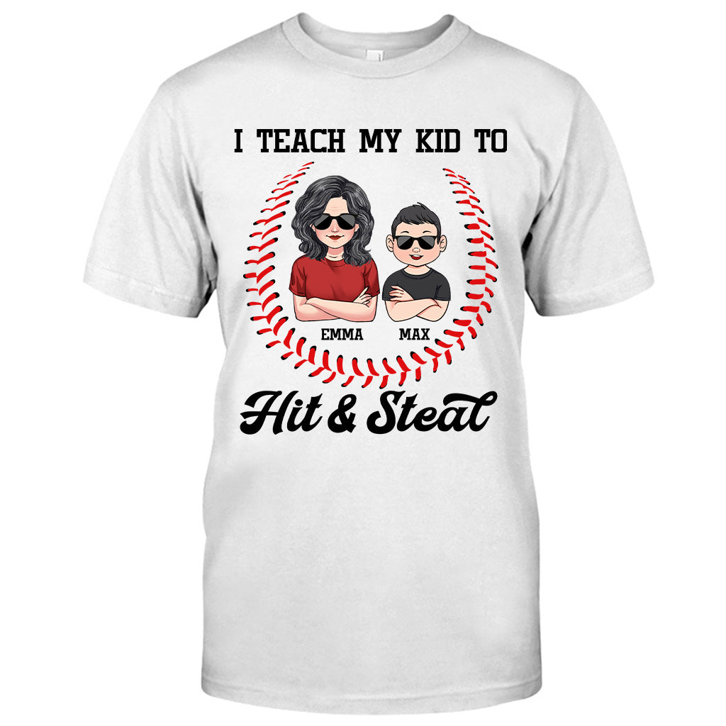 J'enseigne à mon enfant - T-shirt et sweat à capuche de baseball personnalisés