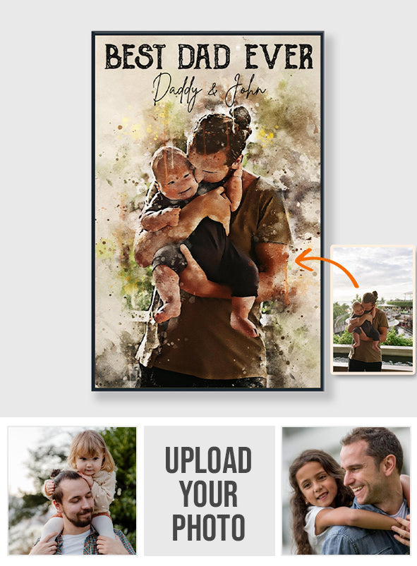 Meilleur papa du monde - Toile et affiche personnalisées pour papa