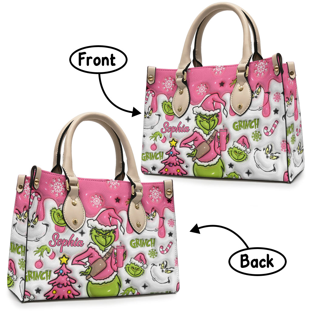 Personalisierte Lederhandtasche mit beliebigem Namen