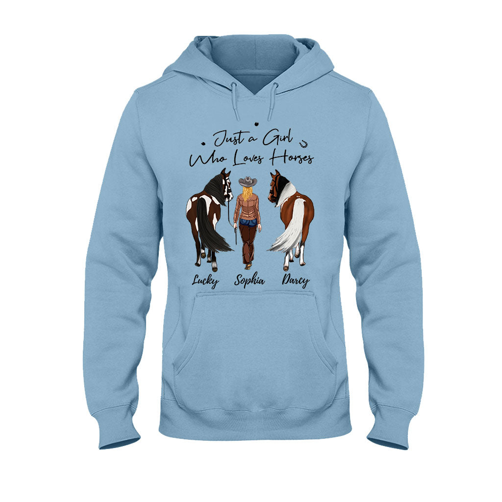 Juste une fille qui aime les chevaux - T-shirt et sweat à capuche personnalisés avec motif cheval