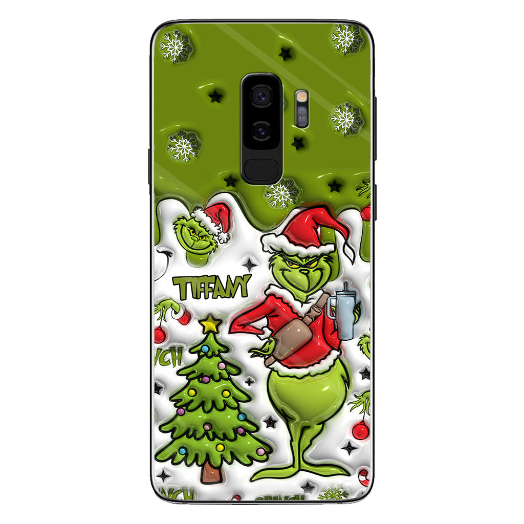 Joyeux Grinchmas - Coque de téléphone personnalisée avec étole de Noël