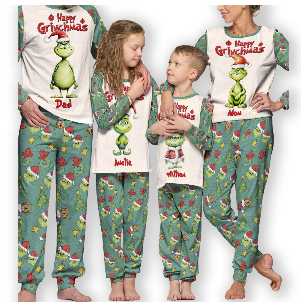 Happy Grinchmas - Personalized Stole Christmas Pajamas Set