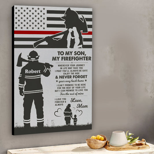 Für meinen Feuerwehrmann/meine Feuerwehrfrau – Personalisierte Leinwand und Poster für Feuerwehrleute