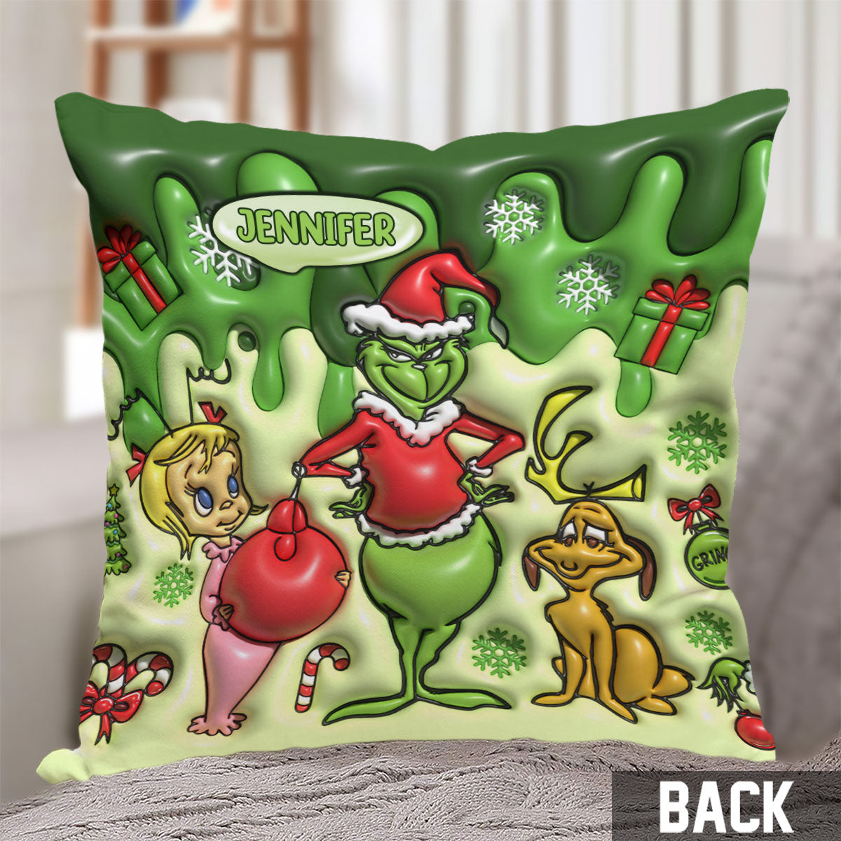 Merry Christmas - Personalized Stole Christmas Throw Pillow