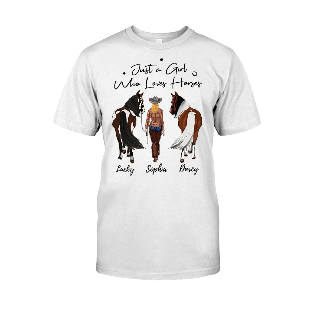Juste une fille qui aime les chevaux - T-shirt et sweat à capuche personnalisés avec motif cheval