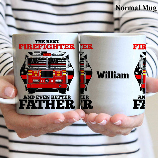 Der beste Feuerwehrmann – personalisierte Feuerwehr-Tasse