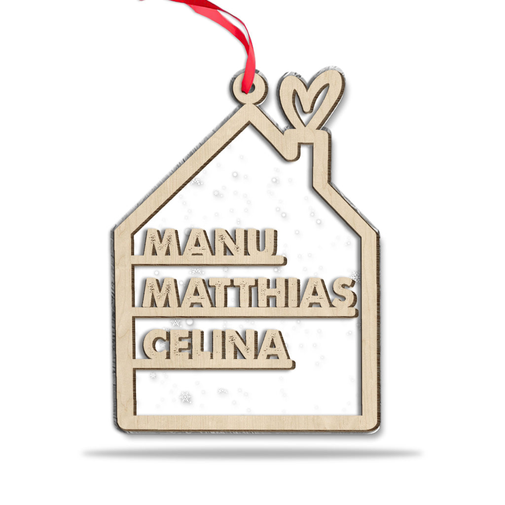 Familienname – Personalisierter, zweilagiger Familienschmuck