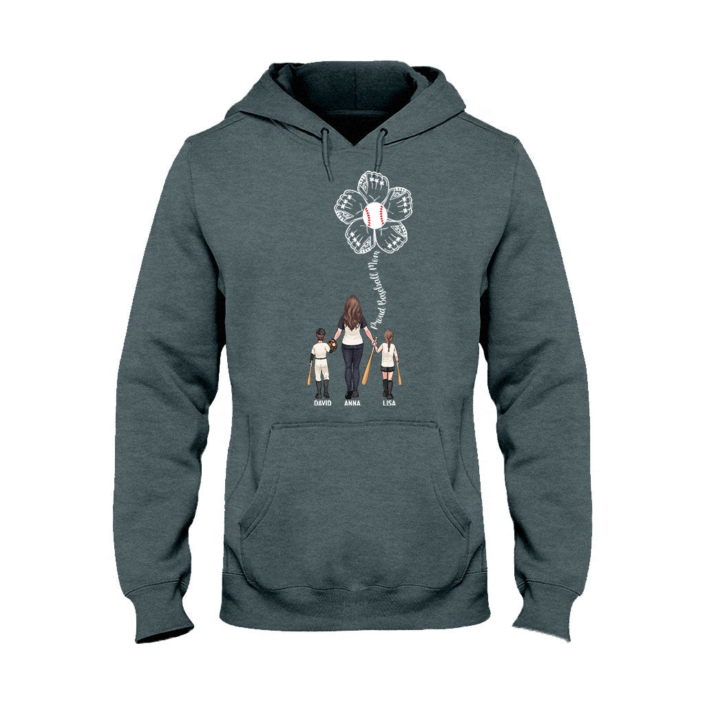 Maman fière de joueur de baseball - T-shirt et sweat à capuche personnalisés sur le thème du baseball