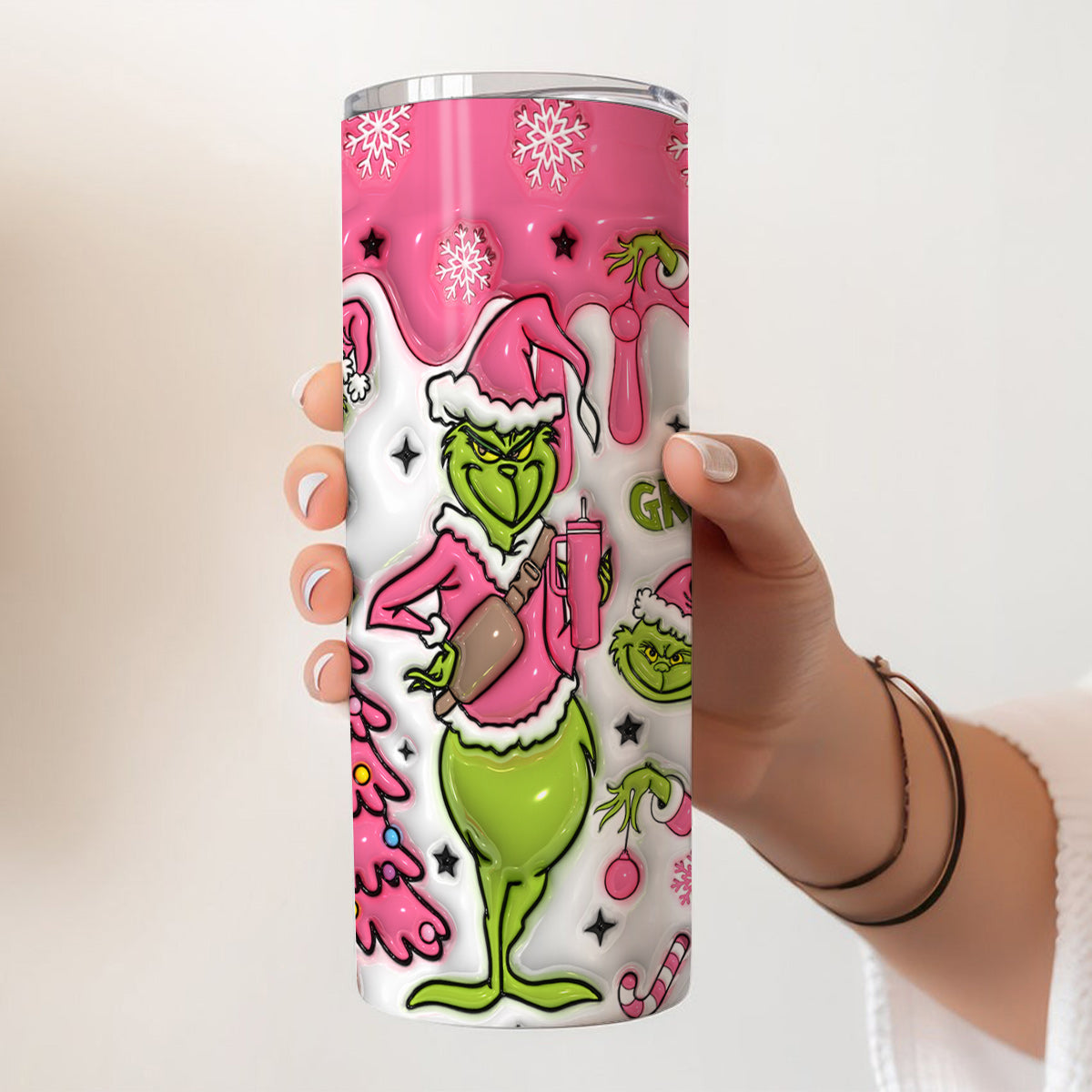 Merry Grinchmas - Personalized Stole Christmas Skinny Tumbler