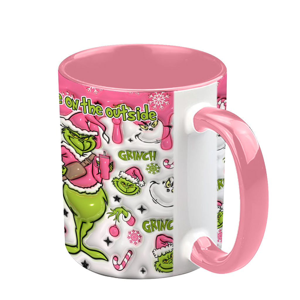 Grinchy On The Inside - Personalized Stole Christmas Accent Mug