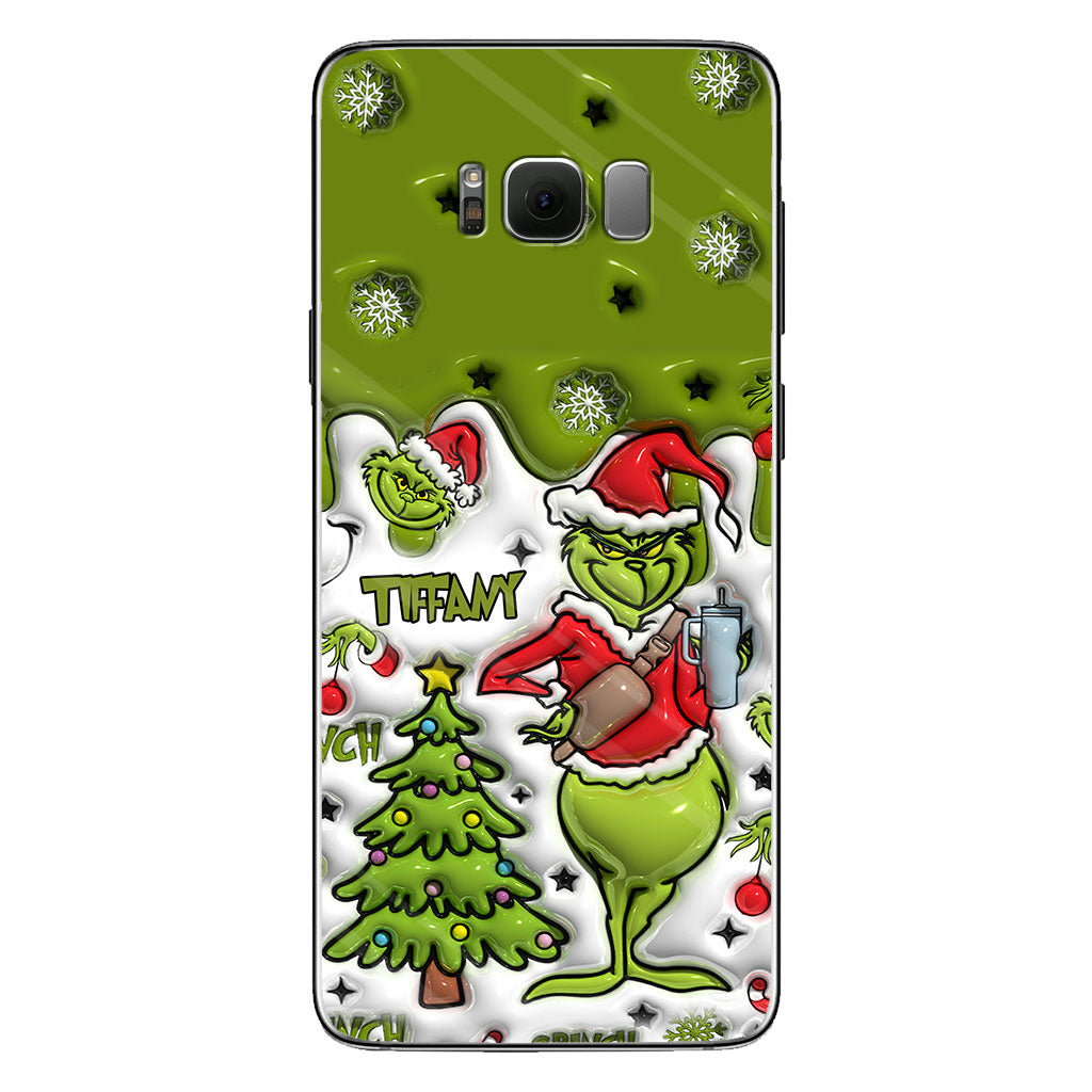 Joyeux Grinchmas - Coque de téléphone personnalisée avec étole de Noël